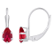 6x4mm Pear Shape Lab Created Ruby Rhodium Over 10k White Gold Drop Earrings
