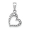 Rhodium Over 14k White Gold Diamond Heart Pendant