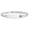 Rhodium Over 14k White Gold Medical Soft Diamond Shape Red Enamel Flat
Curb Link ID Bracelet