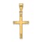 14k Yellow Gold Laser Etched Cross Pendant