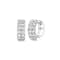.925 Sterling Silver Double Row Cubic Zirconia Huggie Earrings
