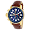 Invicta I-Force Men's 46mm Blue Dial Leather Band Quartz Watch
