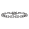 Rhodium Over Sterling Silver Polished Fancy Cubic Zirconia Link Bracelet