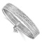 Rhodium Over 14k White Gold Textured Set of 7 Slip-on Bangles with
Dangling Heart Charm