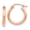 14k Rose Gold Polished 9/16" Tube Hoop Earrings
