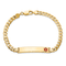 14k Yellow Gold Medical Red Enamel Curb Link ID Bracelet