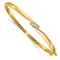 14k Yellow Gold 5mm Diamond Hinged Bangle 0.12ctw