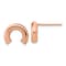 14k Rose Gold Polished U Shape Tube Stud Earrings