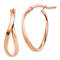14k Rose Gold 15/16" Polished Wavy Hoop Earrings