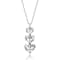 Heart Shape CZ Three-Stone Pendant In Sterling Silver