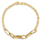 14k Yellow Gold 4mm Polished and Textured Fancy Link Bracelet