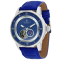 Christian Van Sant Men's Viscay Blue Dial, Blue Leather Strap Watch