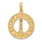 14k Yellow Gold Textured Saint Augustine with Lighthouse Circle Charm