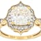Diamond Simulant And White Zircon Ring In 18K Gold Over Sterling Silver 3.37ctw
