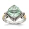 Sterling Silver with 14K Accent Antiqued Prasiolite Cushion Ring