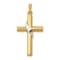 14K Yellow and White Gold Hollow Cross with Drape Charm