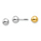 14k Yellow Gold and 14k White Gold Reversible 5mm Ball Earrings