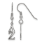 Rhodium Over Sterling Silver LogoArt Delta Zeta Small Dangle Earrings