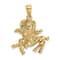 14k Yellow Gold 3D Textured Large Aries Zodiac pendant