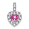 Rhodium Over 14k White Gold Lab Created Pink Sapphire and White Topaz
Halo Heart Pendant