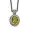 Sterling Silver Antiqued with 14K Accent Peridot Necklace