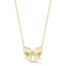 Rachel Zoe CZ Puffed Bow Pendant Necklace in 14K Gold Over Sterling Silver
