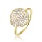 CZ Pave Dome Cocktail Ring In 14K Gold Over Brass