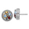Sterling Silver Rhodium-plated with 14K Accent Multi Gemstone Stud Earrings