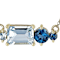 Aquamarine, Blue Topaz And Blue Diamond Necklace In Solid 14K Yellow
Gold 18 Inch 1.08ctw
