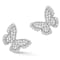 Sterling Statements Rhodium Over Sterling Silver Pave Butterfly Studs