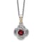 Rhodium Over Sterling Silver with 14K Accent Garnet Necklace