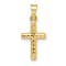 14K Yellow Gold Polished Diamond-cut Reversible Puffed Cross Pendant