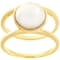 Mabe Pearl Solitaire Ring In 18K Gold Over Sterling Silver