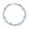 Sterling Silver Swiss Blue Topaz Curb Chain Bracelet 3.3ctw
