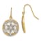 14K Two-tone Gold Filigree Medallion Dangle Earrings