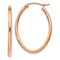 14k Rose Gold 1 5/16" Oval Hoop Earrings