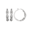 White Cubic Zirconia Rhodium Over Sterling Silver Hoop Earrings 1.81ctw