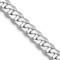 Rhodium Over 14k White Gold 6.25mm Solid Flat Beveled Curb 26 Inch Chain