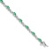 Rhodium Over 10k White Gold Diamond and Emerald Bracelet