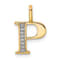 14K Yellow Gold Diamond Letter P Initial Pendant