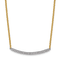 14K Yellow Gold Diamond Curved Bar 16 Inch with 2 Inch Extension Necklace