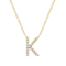 10K Yellow Gold Block Yellow Diamond Initial Letter K Pendant with
Yellow Gold Chain, 0.05ctw