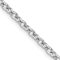 Rhodium Over 14k White Gold 2.4mm Solid Round Open Link Cable 16 Inch Chain