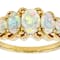 Opal And White Zircon Band Ring In 18K Gold Over Sterling Silver 1.17ctw