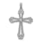 Rhodium Over 14K White Gold 3/8ct. Diamond Budded Cross Pendant