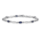 Rhodium Over 14k White Gold Diamond and Sapphire Bracelet