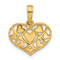 14k Yellow Gold Polished Hearts in Heart Charm