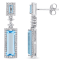3.75ct Sky Blue Topaz And 0.33ctw White Diamond 14k White Gold Halo
Dangle Earrings