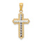 14K Two-tone Gold Diamond-Cut Cross Pendant