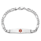 Rhodium Over 14k White Gold Medical Soft Diamond Shape Red Enamel Figaro
Link ID Bracelet